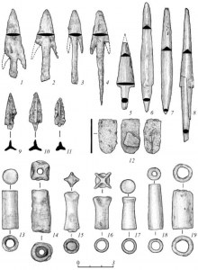 Пильнинские I и II могильники. Наконечники стрел. Предметы защитного снаряжения