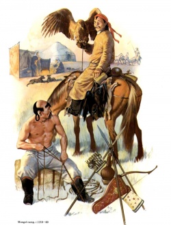 Монгольский лагерь, 1210-1260 гг. Соколиная охота