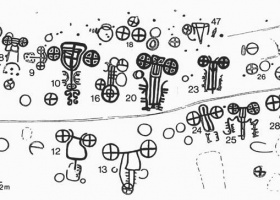 Наскальный рисунок из Френарпа в Южной Швеции с изображением боевых колесниц