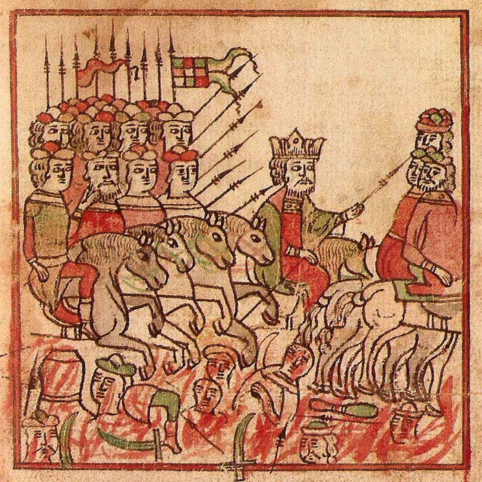 4. Сказание. Л. 86 «Князь Владимер Андреевичь с воиском своим выехали из дубровы и ударишася, аки соколы на жировлиныя стада»