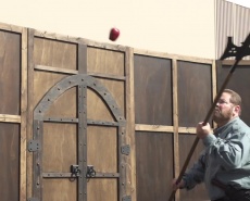 Рубка яблок на лету алебардой